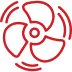Glowing red radiation icon