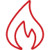 Minimalist red fire icon design