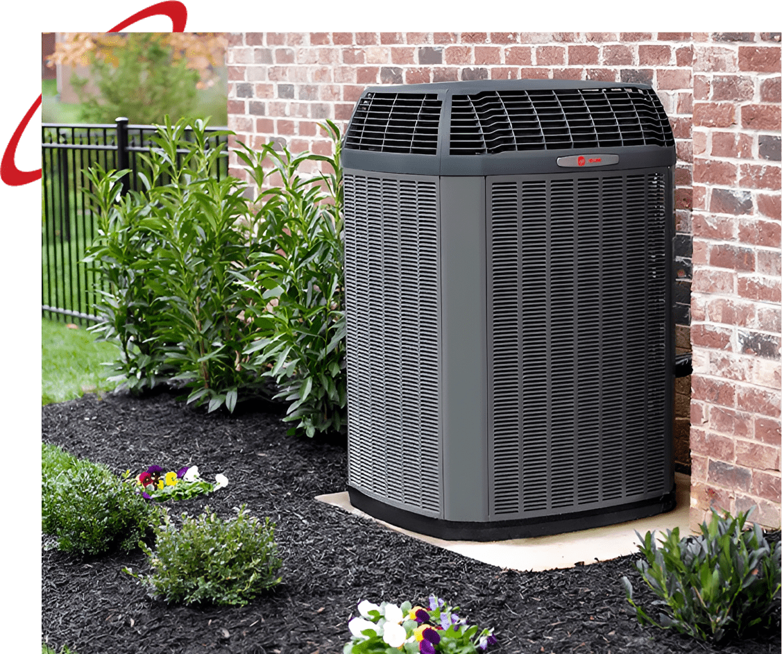 Outdoor air conditioner with garden plants